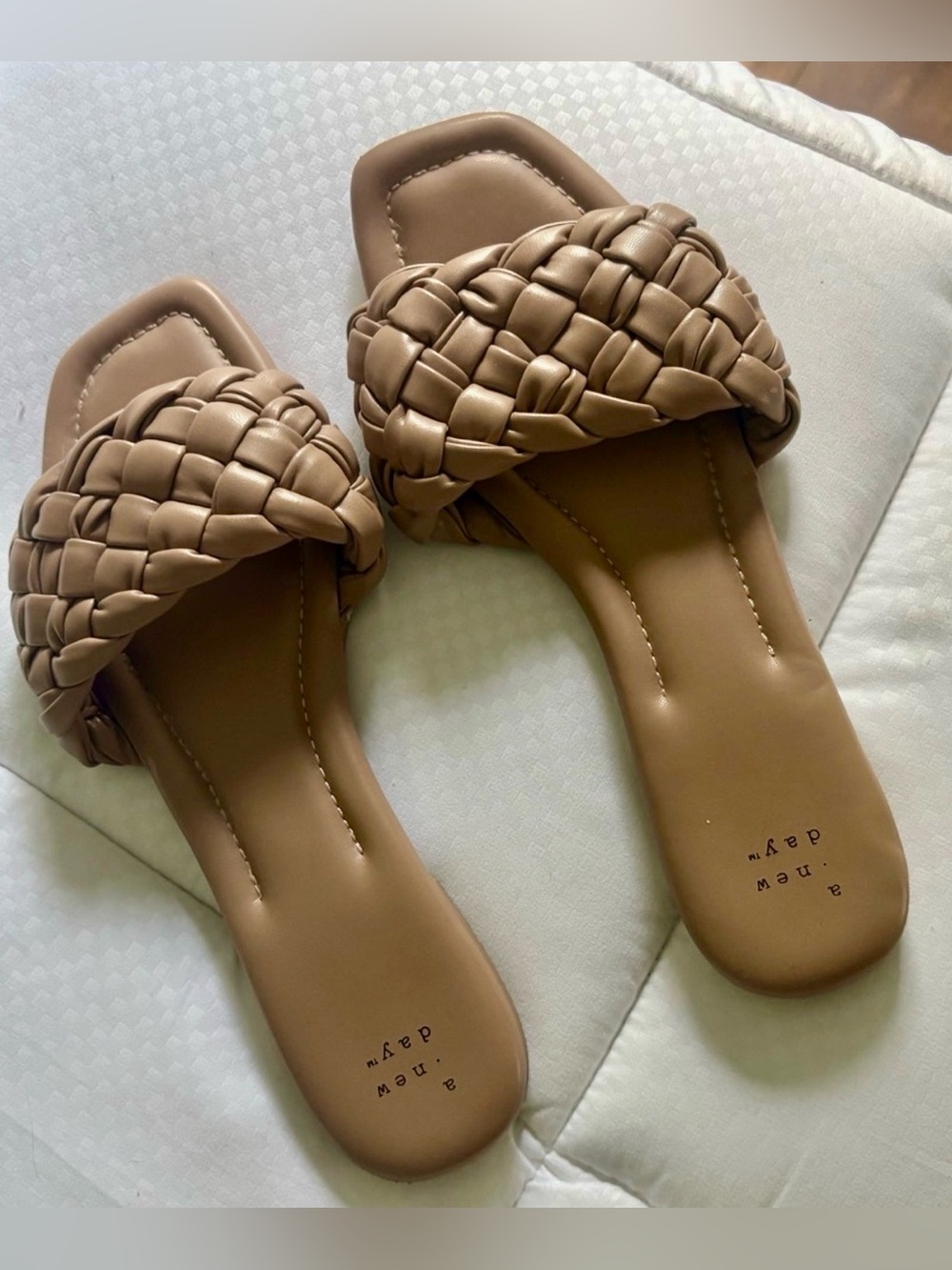 a new day Braided Slide Sandals in Brown